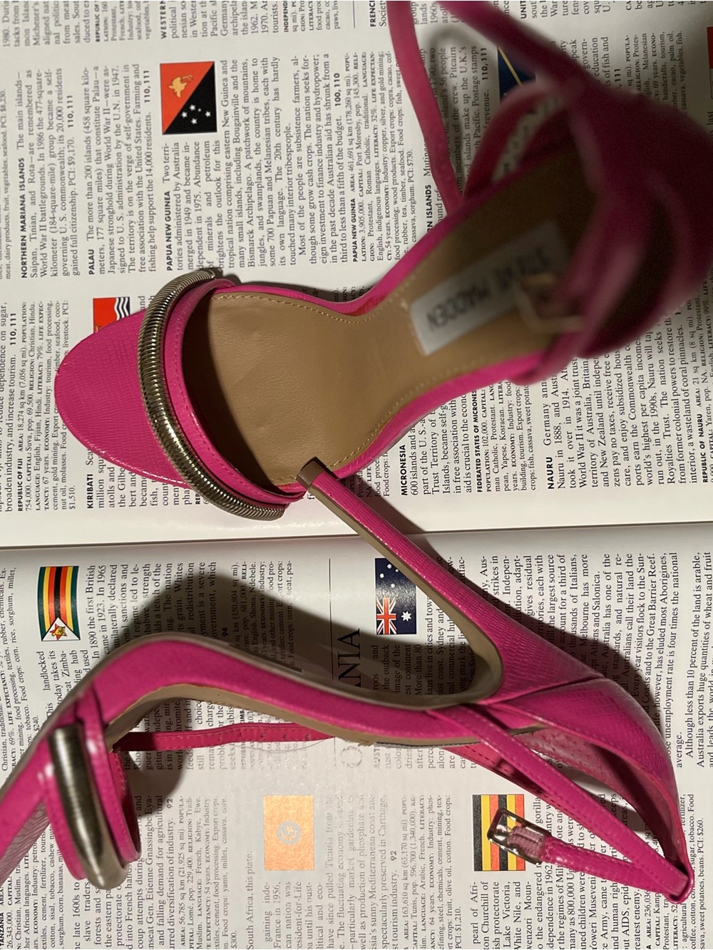 Steve Madden Hot Pink Ankle-Strap High Heel Sandals
